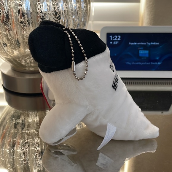 Mickey ghost w/popcorn bucket Tokyo Disney plush keychain/bag charm - Picture 4 of 4